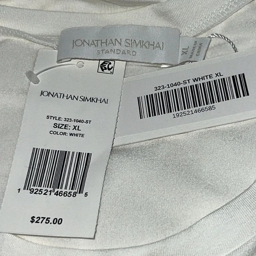 NWT Jonathan SIMKHAI Standard Jaslene Mini T Shirt Dress in White XL Revolve